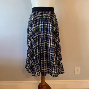 [Kate Kasin] Multicolor Pattern Pleated Skirt - Size XS